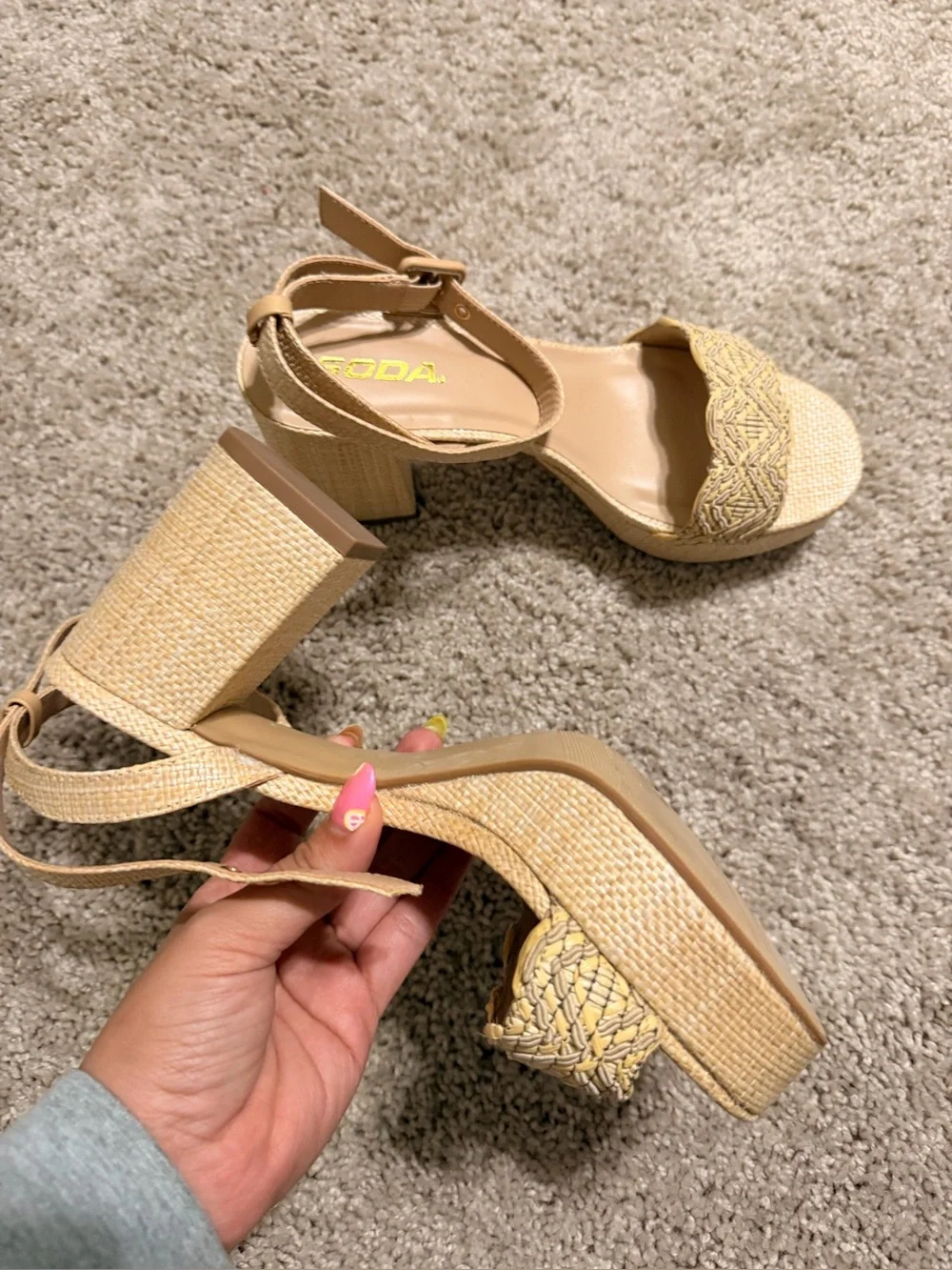 Bratz Doll Style Raffia Wedges